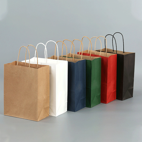 Wholesale Customized Logo Printed Colorful Gift Paper Bag Portable Shopping Storage Kraft Paper Bags