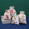 Recyclable Custom Printed Logo Cotton Linen Drawstring Storage Bags Jewelry Gift Packaging Pouch with Clothes Underwear