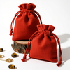 Custom Cotton Canvas Drawstring Bag Red Cotton Dust Jewelry Pouch Earring Necklace Gifts Cotton Bag With Logo