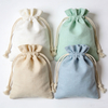 Wholesale Colorful Cotton Drawstring Bag Solid Color Custom logo Blank Gift Bag Storage Canvas Drawstring Bag