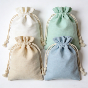 Wholesale Colorful Cotton Drawstring Bag Solid Color Custom logo Blank Gift Bag Storage Canvas Drawstring Bag