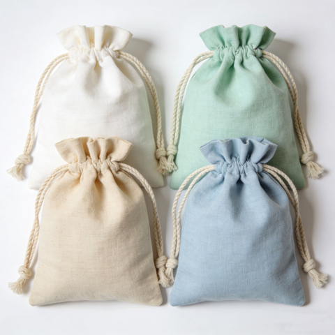 Wholesale Colorful Cotton Drawstring Bag Solid Color Custom logo Blank Gift Bag Storage Canvas Drawstring Bag