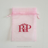 Custom Printed Organza Pouch Wholesale Gift Drawstring Recyclable Silver Color or Customized Organza Bag