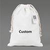 Customizable Cotton Drawstring Pouch with QR Code Information Label OEM Plain White Cotton Bag for Packaging