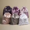 Eco-frinedly Custom Print Logo Large Satin Jewelry Pouch Color Silk Satin Candy Drawstring Bag Dust Jewelry Bag
