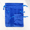 High Quality Custom Silk Drawstring Bags Blue Drawstring Gift Satin Silk Bags With Logo for Clothes