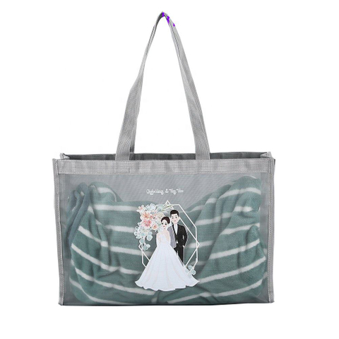 New Arrival Stylish Black Nylon Mesh Shopping Bag Tote Bag Mesh Beach Bag
