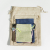 Custom Print Biodegradable Linen & Cotton Jute Bag Drawstring Jewelry Gift Sack for Soap Packaging with Custom Logo