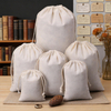 Hot Sale Eco Reusable Organic Cotton Linen Jewelry Gift Bag Muslin Canvas Organic Cotton Drawstring Bag