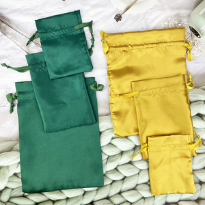 Small Drawstring Pouch for Jewelry Custom Logo Wholesale Silk Satin Bag Velvet Jute Organza Gift Packaging