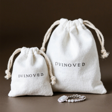 Custom Cotton Jewelry Pouch with Logo Muslin Material for Tiny Jewelry Storage and Eco Friendly Packaging