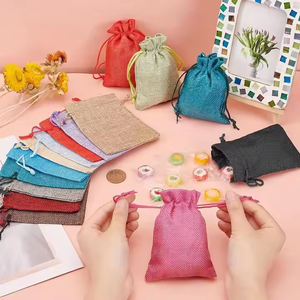 Reusable Customize Jewelry Bag Soap Hemp Burlap Pouch Linen Jute Bracelet Pouch Small Jute Drawstring Bags