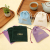 Custom Personalized Velvet Dust Packaging Pouch Small Eco Friendly Drawstring Jewelry Bag With Logo