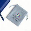 Custom Blue Velvet Jewelry Pouch Drawstring Jewellery Packaging Bag Jewelry Pouch Bag Custom logo Jewelry Gift Bag