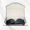 Custom Logo Reusable PU Leather Folding Sunglasses Case Classical Style Triangle Glasses Packaging Box
