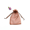 Custom Size Drawstring Gift Organza Pouches Colorful Jewelry Organza Bag Recyclable Grey Color or Customized Acceptable