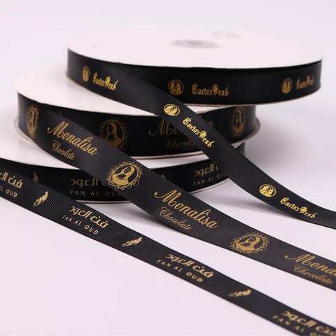 Wholesale Custom Printed Silk Satin Packing Ribbon Roll with Logo,print Ribbon of Package Gifts