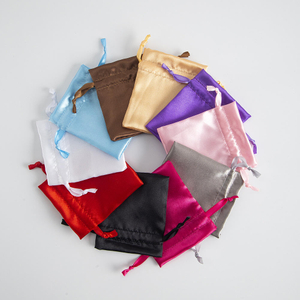 Custom Satin Pouch with Drawstring Logo Printed Silk Storage Bag for Clothes Lingerie Jewelry Cosmetics Gifts