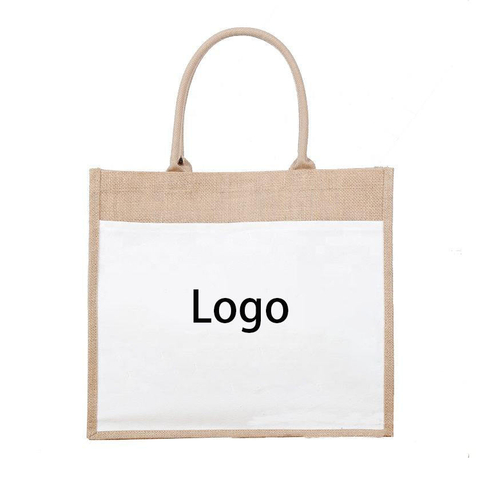 Natural Burlap Eco Friendly Wholesale Tote Bags Reusable Jute Shopping Bag