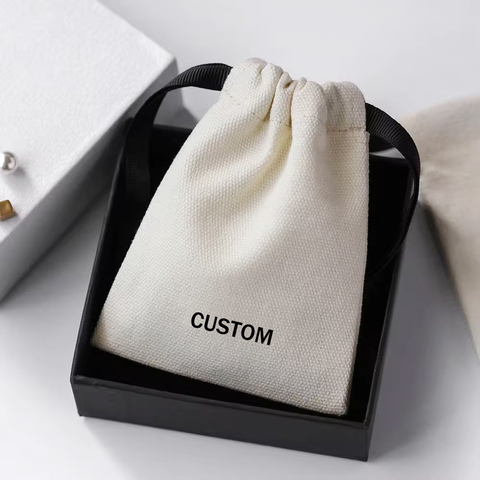 Wholesale Custom Printed Organic Cotton Drawstring Bag Recyclable Fabric Dustbag for Clothing Jewelry Shoes with Calico Style