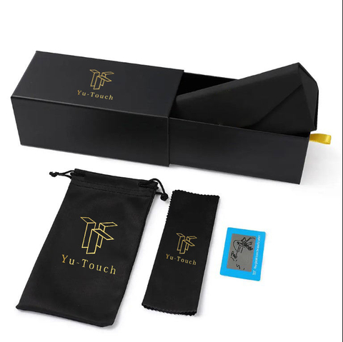 Custom Printed Logo PU Folding Glasses Case Set Eyeglasses Cleaning Cloth Sunglasses Protection Glasses Bag Paper Box Packaging