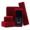 High End Quality Gray Grey Velvet Necklace Earring Ring Jewelry Packaging Box Flannel Ornament Gift Velvet Storage Jewellery Box