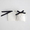 Wholesale Custom Logo White Earring Cellphone Cotton Bag With Ribbed Band Makeup Linen Jewelry Cotton Pouch Packaging