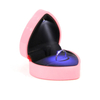 Factory Direct LED Ring Jewellery Packaging Box Wholesale Red LED Plastic Heart-Shaped Jewelry Case