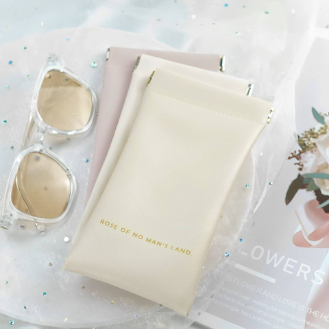 Custom Logo PU Leather Eyeglasses Case with Portable Automatic Closure Sunglasses Storage Bag for Lens Pouch