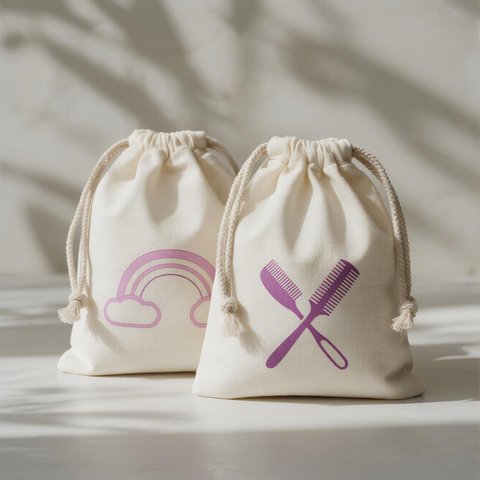Custom Printing Raw Cotton Package Bags Natural Cotton Fabric Drawstring Bag Packing With Personal Care