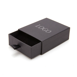 Customized Black Drawer Type Jewelry Box Earrings Gift Packaging Paper Cardboard Box with Custom Size and Color