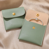 Custom Logo PU Leather Jewelry Pouch Earrings Ring Necklace Envelope Jewelry Packaging Button Bag Jewelry Gift Packaging Bag