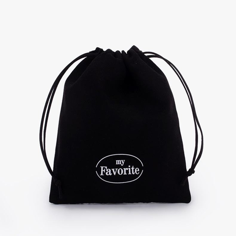 Wholesale Custom Printed Drawstring Jewelry Pouch Black White Velvet Suede Bag Jewelry Packaging Bag with Personalized Logo