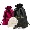 Eco-Friendly Dust-proof Large Satin Bag Recyclable Satin Drawstring Bag with Custom Logo and Silk Screen Printing