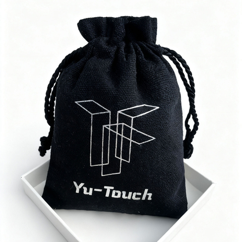 Recycle Organic Cotton Bag Black Canvas Hemp Fabric Gift Drawstring Dust Bag Jewelry Packaging Pouch Bags