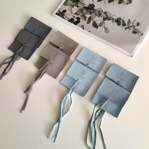 Custom Printing Logo Jewelry Packaging Bags Velvet Envelope Suede Dust Pouch Microfiber Jewelry Gift Pouch