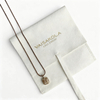 OEM Customizable logo 8x8cm Flap Envelope Luxury Microfiber Jewelry Packaging Pouch with Gold Foil Stamped
