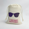 Small Organic Cotton Drawstring Pouch Customized Organic Cotton Drawstring Bag Eco Muslin Cotton Jewelry Packaging Pouch