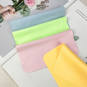 15*15 cm Factory Inventory Microfibre Suede Glass Cloth Sunglasses Glasses Watch Colored Microfiber Cleaning Cloth Screen Usage