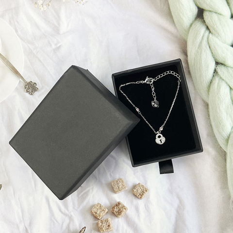Free Sample Logo Cardboard Jewelry Gift Bag Necklace Drawing Box Package Slide Drawer Paper Box with Foam Jewelry Packaging