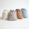 Eco Friendly Custom Logo Printed Gift Cloth Colorful Canvas Cotton Double String Handbag Shoe Dust Drawstring Pouch Bag