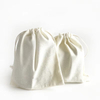 Custom Logo Printed Custom White Small Cotton Drawstring Bag Fashion Jewelry Collection Packaging and Storage Container