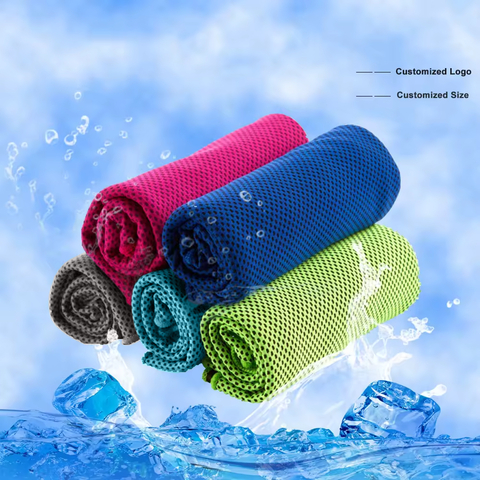 Custom Printed Gym Sports Cool Towel Quick Dry and Cooling Custom Cooling Microfiber Ice Towel Fan Support Towel