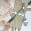 Wholesale Price Cutlery Holder Pouch Bag Lace Linen Burlap Jute for Party Knife Fork Spoon Package Custom Logo