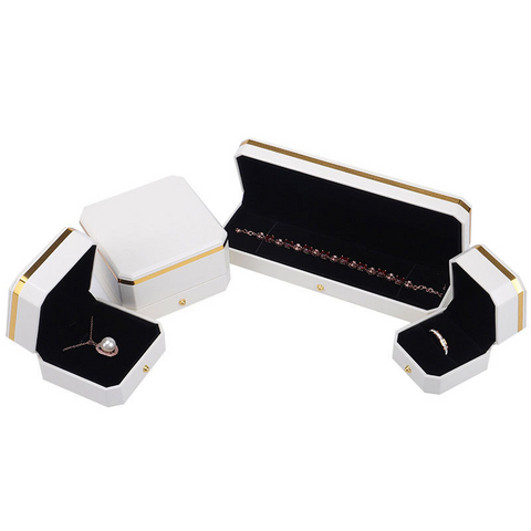 High-Grade PU Button Spot Wholesale Jewelry Boxes for Rings Gemstones Necklaces Bracelets Packaging