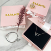 Personalized Custom Logo Cardboard Jewelry Gift Bag Paper Necklace Jewelry Box Ring Box With Lid Drawing Jewelry Packaging Box