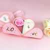 Double Open Love Jewelry Box for Ring & Necklace Storage Valentine's Day Gift Cases Paper Lipstick Gift Box