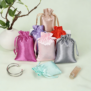 Wholesale Custom Printing Jewelry Dust Bag Satin Bags for Jewelry Satin Silk Drawstring Gift Bag for Cosmetic