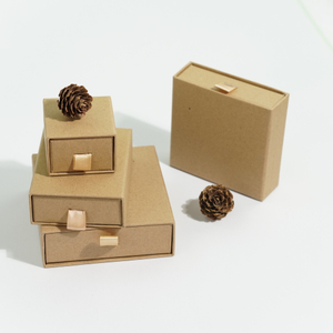 Custom Logo Printed Eco-Friendly Kraft Paper Watch Box Perfume Earring Ring Cardboard Drawer Storage Luxury Storage Solution