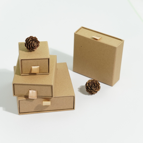 Custom Logo Printed Eco-Friendly Kraft Paper Watch Box Perfume Earring Ring Cardboard Drawer Storage Luxury Storage Solution